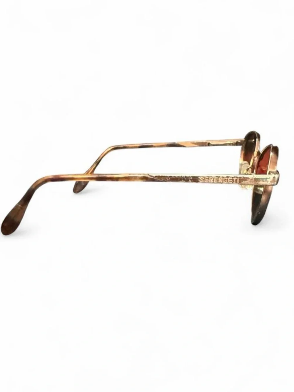 Vintage Serengeti 6475 Oval Sunglasses Gold Metal Frame Brown Driver Lenses USA